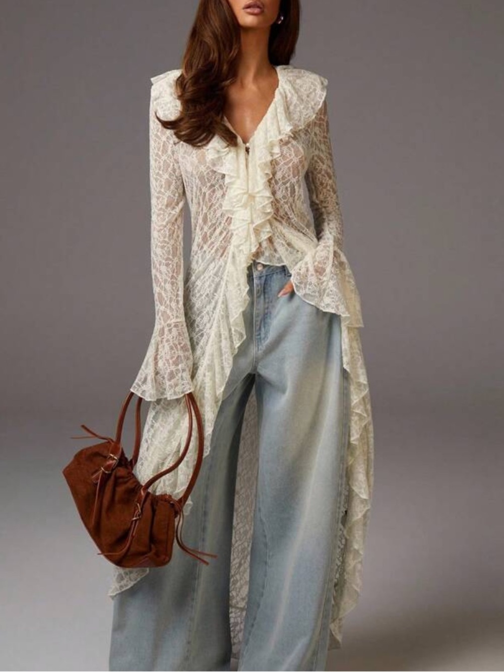 Lace cream top
